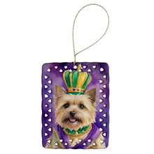 Load image into Gallery viewer, Cairn Terrier King of Mardi Gras Porcelain Ornament