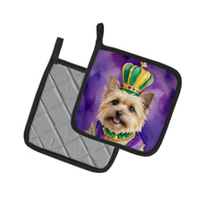 Load image into Gallery viewer, Cairn Terrier King of Mardi Gras Pot Holders - Set of 2 Decorative Kitchen Helpers | Made in the USA