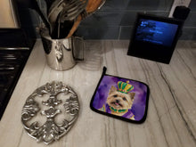 Load image into Gallery viewer, Cairn Terrier King of Mardi Gras Pot Holders - Set of 2 Decorative Kitchen Helpers | Made in the USA