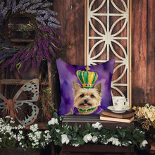 Load image into Gallery viewer, Cairn Terrier King of Mardi Gras Throw Pillow - 14x14 Decorative Pillow – Art for Your Home &amp; Patio