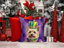 Load image into Gallery viewer, Cairn Terrier King of Mardi Gras Throw Pillow - 14x14 Decorative Pillow – Art for Your Home &amp; Patio
