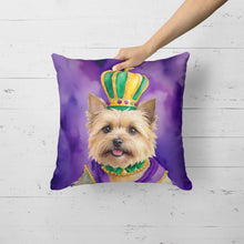 Load image into Gallery viewer, Cairn Terrier King of Mardi Gras Throw Pillow