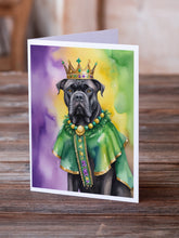 Load image into Gallery viewer, Cane Corso King of Mardi Gras Greeting Cards - Blank Note Cards – 8-Pack of Artist-Designed Cards with Envelopes