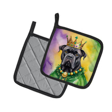 Load image into Gallery viewer, Cane Corso King of Mardi Gras Pot Holders - Set of 2 Decorative Kitchen Helpers | Made in the USA
