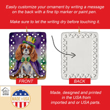 Load image into Gallery viewer, Cavalier Spaniel King of Mardi Gras Porcelain Ornament