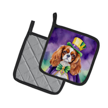 Load image into Gallery viewer, Cavalier Spaniel King of Mardi Gras Pot Holders - Set of 2 Decorative Kitchen Helpers | Made in the USA