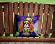 Load image into Gallery viewer, Cavalier Spaniel King of Mardi Gras Throw Pillow - 14x14 Decorative Pillow – Art for Your Home &amp; Patio