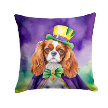 Load image into Gallery viewer, Cavalier Spaniel King of Mardi Gras Throw Pillow - 14x14 Decorative Pillow – Art for Your Home &amp; Patio