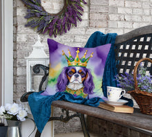 Load image into Gallery viewer, Cavalier Spaniel King of Mardi Gras Throw Pillow