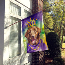 Load image into Gallery viewer, Chesapeake Bay Retriever King of Mardi Gras House Flag