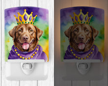 Load image into Gallery viewer, Chesapeake Bay Retriever King of Mardi Gras Ceramic Night Light