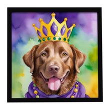 Load image into Gallery viewer, Chesapeake Bay Retriever King of Mardi Gras Framed Metal Print