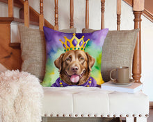 Load image into Gallery viewer, Chesapeake Bay Retriever King of Mardi Gras Throw Pillow - 14x14 Decorative Pillow – Art for Your Home &amp; Patio