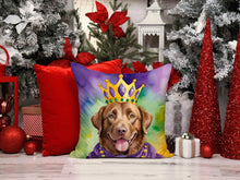 Load image into Gallery viewer, Chesapeake Bay Retriever King of Mardi Gras Throw Pillow - 14x14 Decorative Pillow – Art for Your Home &amp; Patio