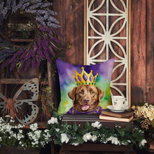Load image into Gallery viewer, Chesapeake Bay Retriever King of Mardi Gras Throw Pillow