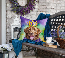 Load image into Gallery viewer, Chesapeake Bay Retriever King of Mardi Gras Throw Pillow