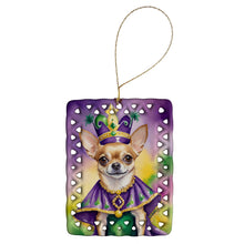 Load image into Gallery viewer, Chihuahua King of Mardi Gras Porcelain Ornament