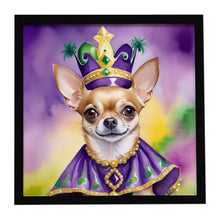 Load image into Gallery viewer, Chihuahua King of Mardi Gras Framed Metal Print