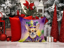 Load image into Gallery viewer, Chihuahua King of Mardi Gras Throw Pillow - 14x14 Decorative Pillow – Art for Your Home &amp; Patio