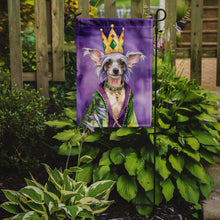 Load image into Gallery viewer, Chinese Crested King of Mardi Gras Garden Flag - Vibrant Dog-Themed Yard Decor by Caroline's Treasures
