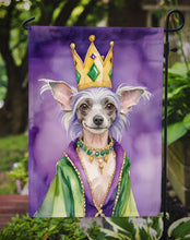 Load image into Gallery viewer, Chinese Crested King of Mardi Gras Garden Flag - Vibrant Dog-Themed Yard Decor by Caroline's Treasures