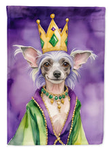 Load image into Gallery viewer, Chinese Crested King of Mardi Gras Garden Flag - Vibrant Dog-Themed Yard Decor by Caroline's Treasures