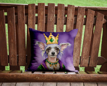 Load image into Gallery viewer, Chinese Crested King of Mardi Gras Throw Pillow - 14x14 Decorative Pillow – Art for Your Home &amp; Patio