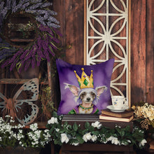Load image into Gallery viewer, Chinese Crested King of Mardi Gras Throw Pillow - 14x14 Decorative Pillow – Art for Your Home &amp; Patio