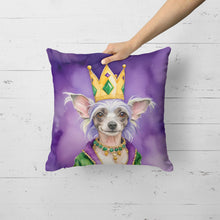 Load image into Gallery viewer, Chinese Crested King of Mardi Gras Throw Pillow