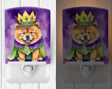 Load image into Gallery viewer, Chow Chow King of Mardi Gras Ceramic Night Light