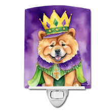 Load image into Gallery viewer, Chow Chow King of Mardi Gras Ceramic Night Light