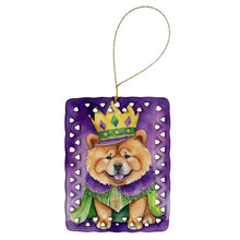 Load image into Gallery viewer, Chow Chow King of Mardi Gras Porcelain Ornament