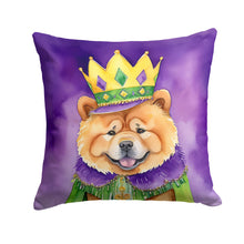 Load image into Gallery viewer, Chow Chow King of Mardi Gras Throw Pillow