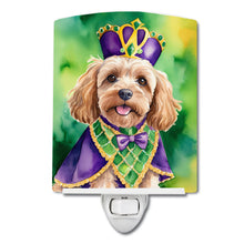 Load image into Gallery viewer, Cockapoo King of Mardi Gras Ceramic Night Light