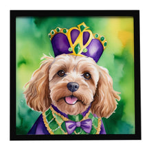 Load image into Gallery viewer, Cockapoo King of Mardi Gras Framed Metal Print
