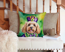 Load image into Gallery viewer, Cockapoo King of Mardi Gras Throw Pillow - 14x14 Decorative Pillow – Art for Your Home &amp; Patio