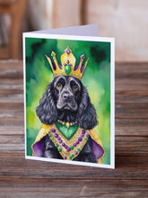 Load image into Gallery viewer, Cocker Spaniel King of Mardi Gras Greeting Cards - Blank Note Cards – 8-Pack of Artist-Designed Cards with Envelopes