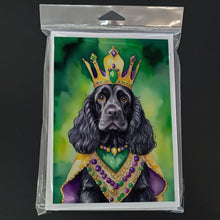 Load image into Gallery viewer, Cocker Spaniel King of Mardi Gras Greeting Cards - Blank Note Cards – 8-Pack of Artist-Designed Cards with Envelopes
