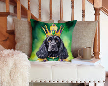 Load image into Gallery viewer, Cocker Spaniel King of Mardi Gras Throw Pillow - 14x14 Decorative Pillow – Art for Your Home &amp; Patio