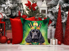 Load image into Gallery viewer, Cocker Spaniel King of Mardi Gras Throw Pillow - 14x14 Decorative Pillow – Art for Your Home &amp; Patio