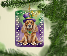 Load image into Gallery viewer, Cocker Spaniel King of Mardi Gras Porcelain Ornament