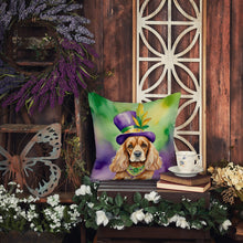Load image into Gallery viewer, Cocker Spaniel King of Mardi Gras Throw Pillow - 14x14 Decorative Pillow – Art for Your Home &amp; Patio