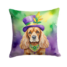 Load image into Gallery viewer, Cocker Spaniel King of Mardi Gras Throw Pillow - 14x14 Decorative Pillow – Art for Your Home &amp; Patio