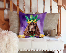 Load image into Gallery viewer, Cocker Spaniel King of Mardi Gras Throw Pillow - 14x14 Decorative Pillow – Art for Your Home &amp; Patio