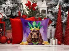 Load image into Gallery viewer, Cocker Spaniel King of Mardi Gras Throw Pillow - 14x14 Decorative Pillow – Art for Your Home &amp; Patio