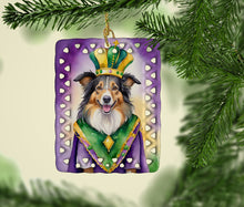 Load image into Gallery viewer, Collie King of Mardi Gras Porcelain Ornament