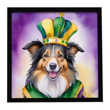 Load image into Gallery viewer, Collie King of Mardi Gras Framed Metal Print