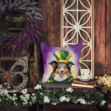 Load image into Gallery viewer, Collie King of Mardi Gras Throw Pillow - 14x14 Decorative Pillow – Art for Your Home &amp; Patio