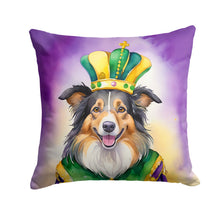 Load image into Gallery viewer, Collie King of Mardi Gras Throw Pillow - 14x14 Decorative Pillow – Art for Your Home &amp; Patio