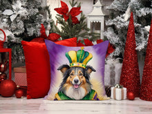 Load image into Gallery viewer, Collie King of Mardi Gras Throw Pillow